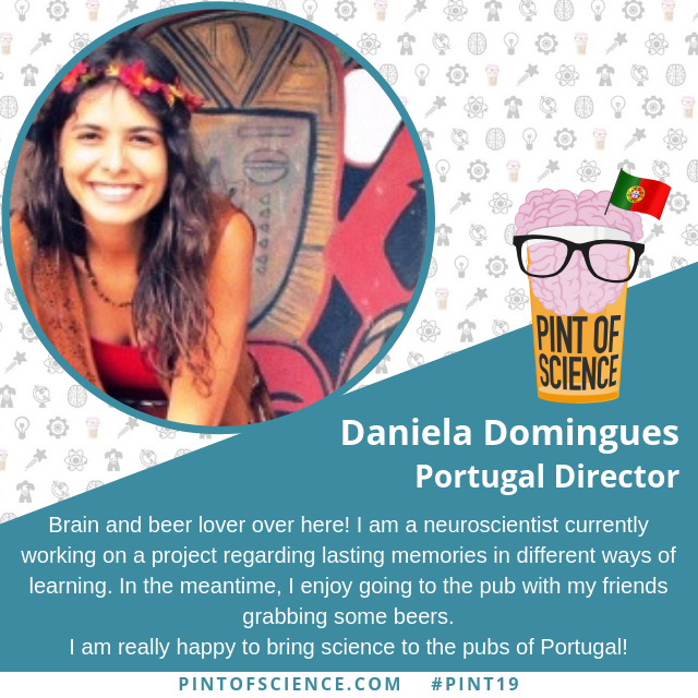pintsworld's tweet photo. Today, for your #pint19 director of the day, we take you to Portugal!
Meet Daniela Domingues, our Portugal @pintofsciencePT director!
Good morning Daniela 👋
All the #Pint19Directors can be found here https://t.co/Ki7F2yAWSO https://t.co/rth1GBlaQx