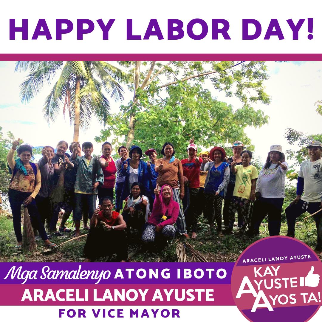 AraceliAyuste's tweet photo. Paghatag ug dakong respeto sa tanang nanarbaho para sa kaugmaon sa ilang mga pamilya.
#VoteNumber1AraceliLanoyAyuste #KayAyusteAyosTa  #1AraceliLanoyAyuste #VoteAraceliLanoyAyusteForViceMayor #SerbisyongTinudAnay #Samal #IGACOS #Samalenyo #Tourism #SamalViceMayor #TurismoTrabaho https://t.co/XvPd9braDl