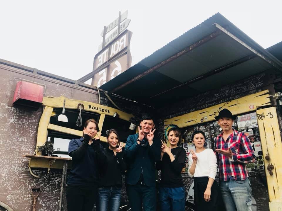 kd_works24's tweet image. いつ放送の「ちちんぷいぷい」か知らんけど、てつじとKD-WORKSのコラボが実現！笑
#ROUTE65 #ルート65 #高御座バーガー