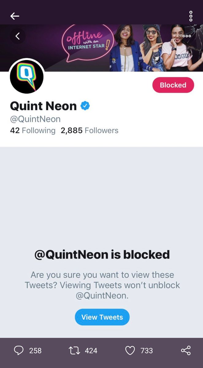 ARituraj's tweet photo. @desimojito 
Done as you said bhaiya ji.
#MassBlockQuint 
#MassReportQuint 
#massblockquintneon https://t.co/Zh9hKsCE6p