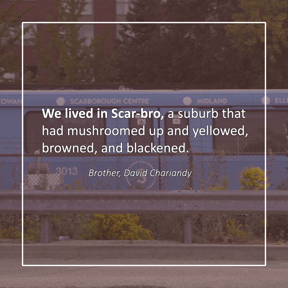 feelways's tweet photo. “We lived in Scar-bro.” —Brother, David Chariandy

📷: @bynoorkhan / EAST

#FEELWAYS #scarbTO https://t.co/JyscQCHWTh