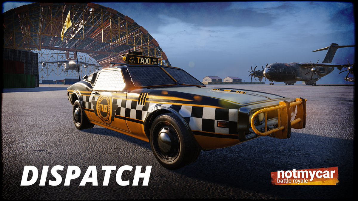 notmycargame's tweet photo. Vehicle Feature - Dispatch. Jump in, there's no time to explain.
 #notmycar #battleroyale #VehicleFeature #musclecar #taxipaintjob https://t.co/p2TYFdg9e1