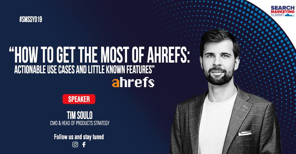searchsummitau's tweet photo. Yet another session from @timsoulo who will be speaking about How to get the most of @ahrefs : actionable use cases and little known features on the 1st day of Search Summit, Book Now &amp; SAVE 20% Click on https://t.co/gbapbwzdbM
#smssyd19 #searchmarketingsummit2019 #Features #SEO https://t.co/GMfYiZkOmk