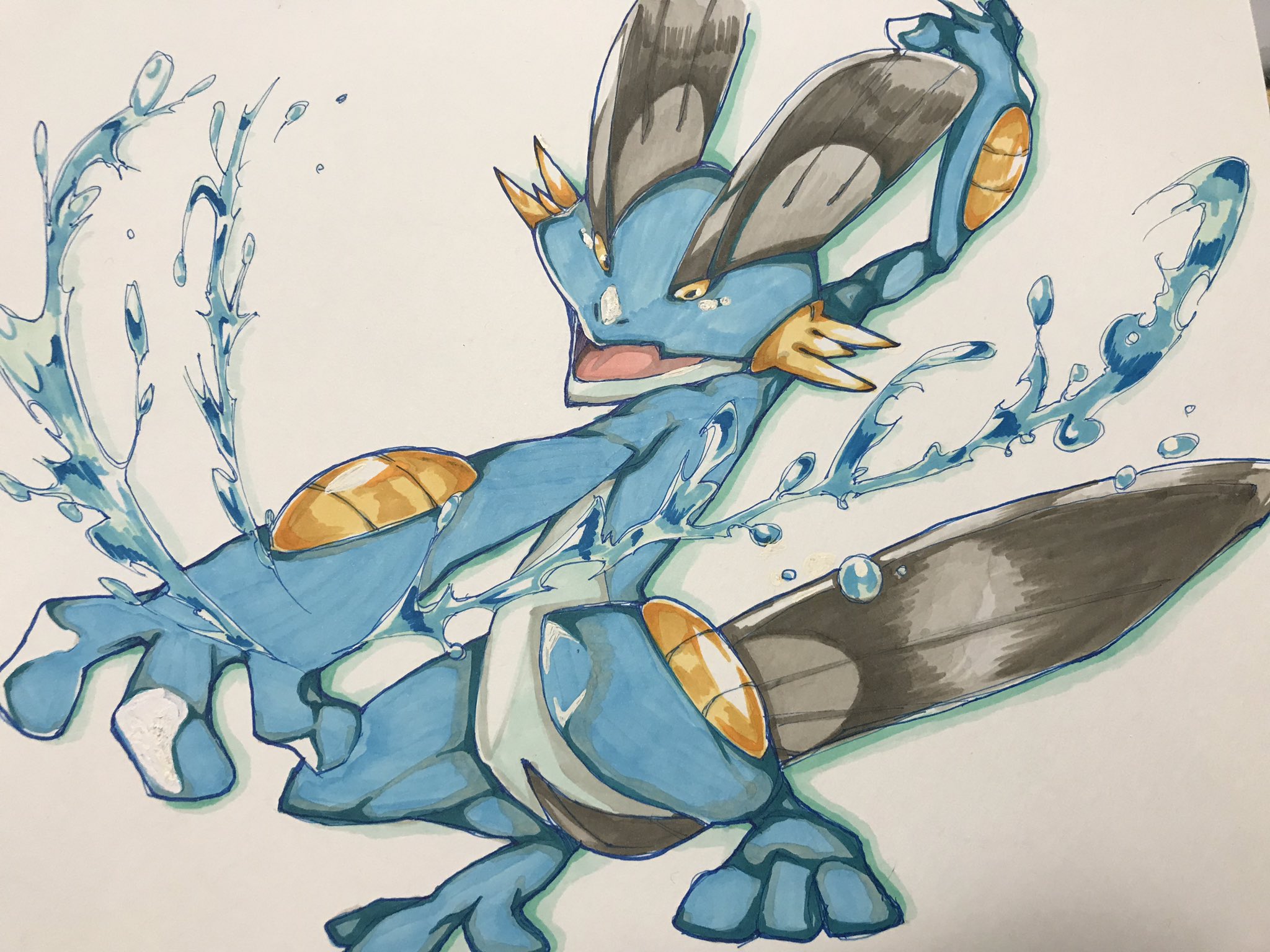 るる 世界で一番好きなポケモン描いた イラスト ポケモン ラグラージ T Co Ljpsswfeoa Twitter