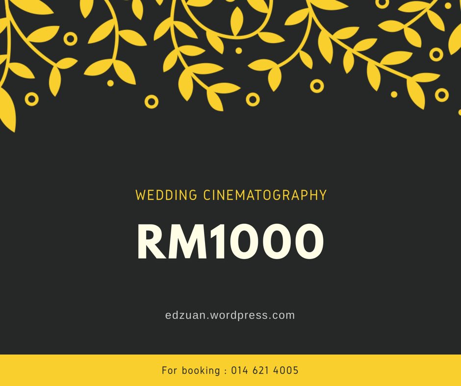 Jom booking slot anda utk raya kedua ketiga onwards. Harga ini tidak kekal sampai ke hujung tahun. Tawaran terhad. Hanya dibukak utk orang2 kawasan #ipoh sahaja. 

#weddingcinematography
#perakwedding
#sayajualmurah
#perakphotographer