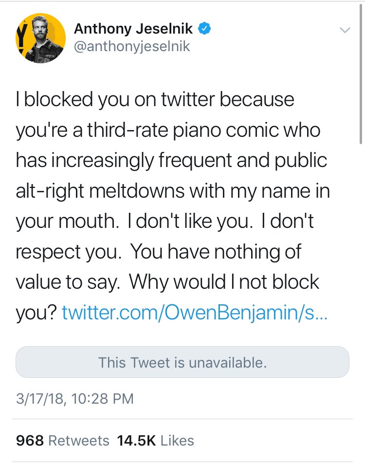 PhotographDr's tweet photo. Damn. I wish @joerogan and @anthonyjeselnik would have brought up Owen Benjamin in their discussion of conservative comics. He’s more psychotic than conservative but that’s what happens when you can’t hang with @madflavor! #starsofdeath https://t.co/UcXZ7wq6FQ