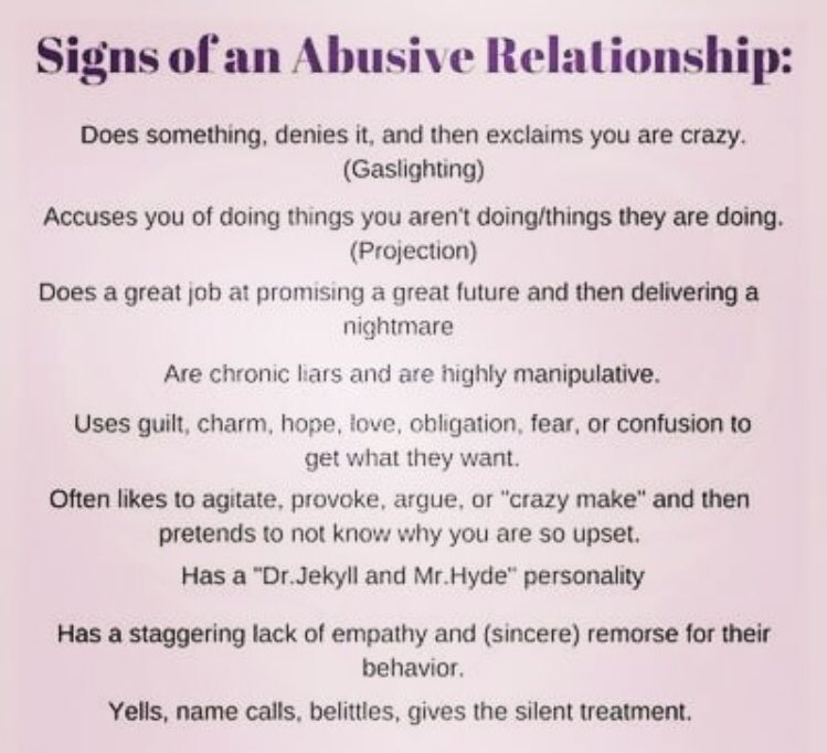 Coercive Control IRE ???? on X: "Signs of an Abusive Relationship  #Lovebombing #Gaslighting #Baiting #Triangulation #Cheating #Hoovering  #Disgarding #SmearCampaign #CoerciveControl #Invisablebruises #Silentabuse  https://t.co/JL4nfpRc3Y" / X