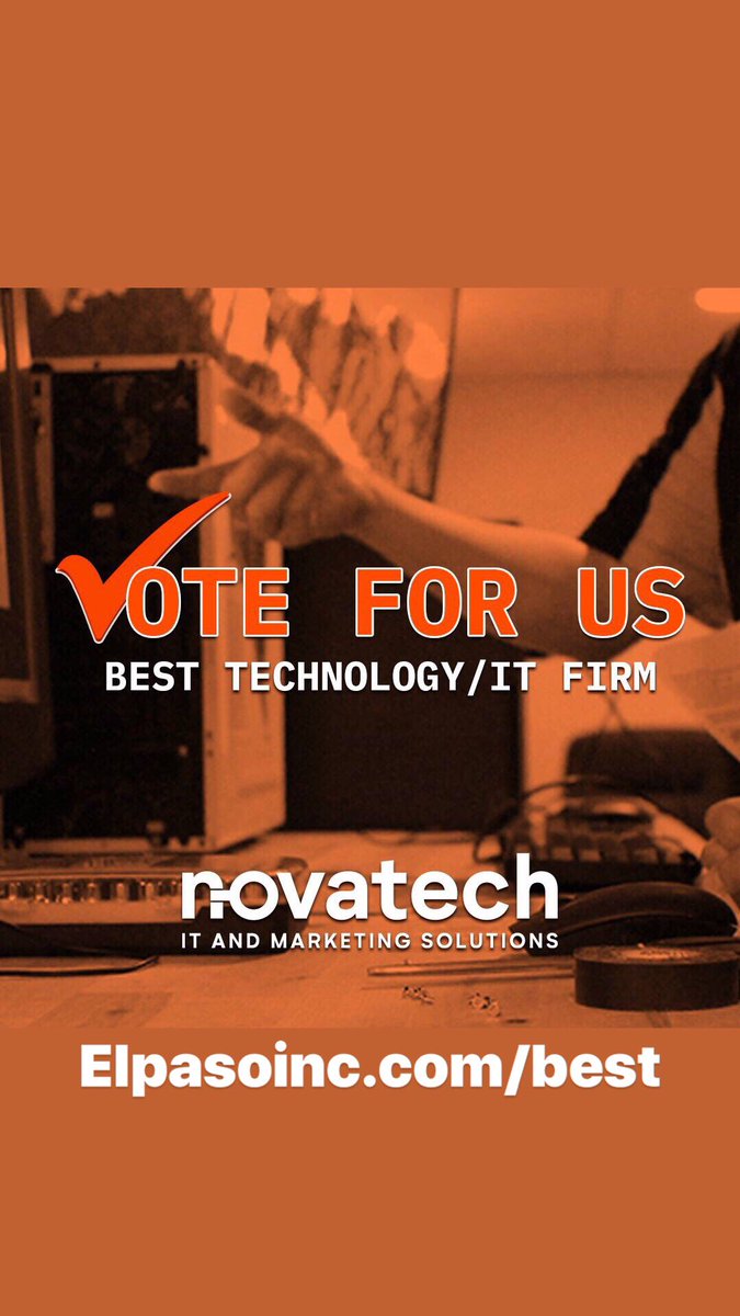 StephenFlores's tweet image. Don&apos;t forget to cast your vote for the best IT company in El Paso 🙂

elpasoinc.com/best_of_the_be…

#novatech #novatechsystems #itsallgoodep #elpaso #elpasotx #ep #bestit #bestitinep #itservices #bestofthebest #vote #voteforus