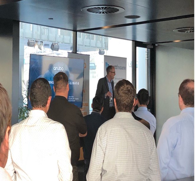 StottHoare's tweet image. From technical #nextgenerationnetworking to personal #networking. Great event with partners @ArubaNetworks #innovation #businesstransformation  #security #wifi6