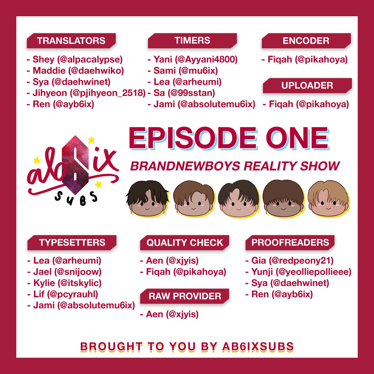 ab6ixsubs's tweet photo. [ENG SUB] 190418 MNET BRAND NEW BOYS EP#1 by @ab6ixsubs

GDrive : https://t.co/c1QKF3FJT3
Mega : https://t.co/vXrp8oub6O

#임영민 #전웅 #김동현 #박우진 #이대휘 #에이비식스 #ABSOLUTE6IX #AB6IX #ImYoungmin #JeonWoong #KimDonghyun #ParkWoojin #LeeDaehwi #BRANDNEWBOYS https://t.co/k9oSPwvvtX