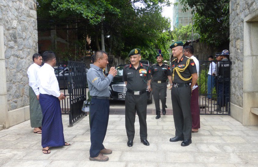 ThetMon8's tweet photo. Today Indian Army Director General of Military Operations Lieutenant General Anil Chauhan and party visited and laid wreath at the Rangoon War Cemetery https://t.co/ZkmHJM7LnJ