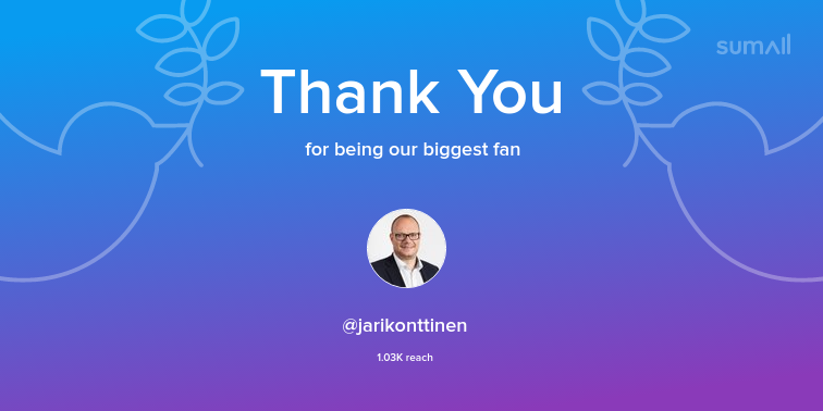Our biggest fans this week: <a href="/jarikonttinen/">Jari Konttinen</a>. Thank you! via sumall.com/thankyou?utm_s…