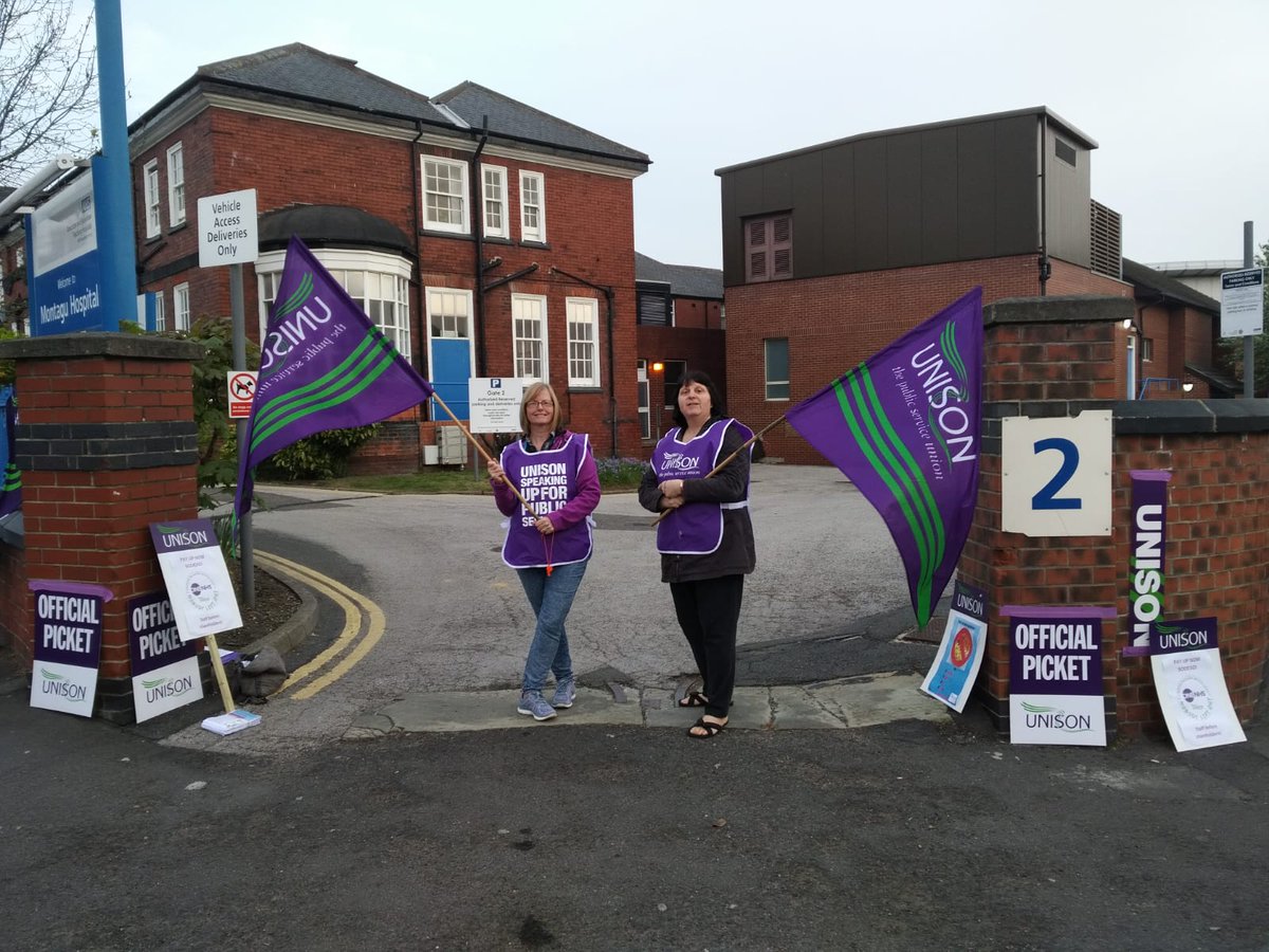 UnisonBranch's tweet photo. STRIKE ACTION DAY 1

We will keep you up to date with photos and stories on our phase of industrial action.

#doncaster #baasetlaw #mexborough #wherewefightwewin #sarniesforsolidarity #sodexo #unison #picketline #strike #industrialaction https://t.co/6qzXK05uq8
