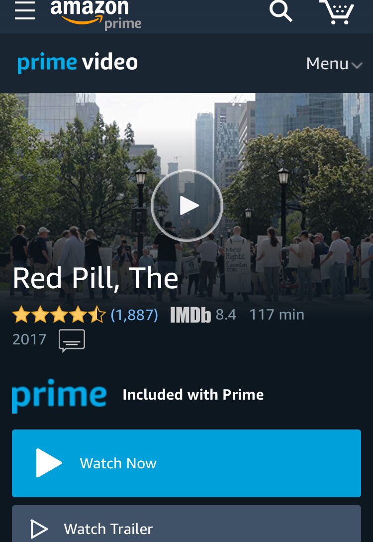 redpillmovie's tweet photo. Curious about “The Red Pill” movie, but you don’t want to pay for it? No excuse for willful ignorance. “The Red Pill” movie has been FREE to watch on TubiTV and Vudu for a long time, AND it’s included with your Amazon Prime subscription! 🎁@Tubi @VuduFans @amazonprimenow https://t.co/vCGD2EEHEP