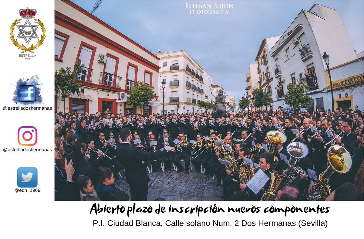 EDH_1969's tweet photo. Ya se encuentra abierto el plazo de inscripción para nuevos componentes🎺. Un año muy especial para nuestra agrupación, entramos en nuestro 🎉50 Aniversario cargados de muchísima ilusión. Ven con nuestra familia y disfruta con nosotros.📍P.I. Ciudad Blanca, Calle Solano num. 2. https://t.co/nI6Tp4Ugtt