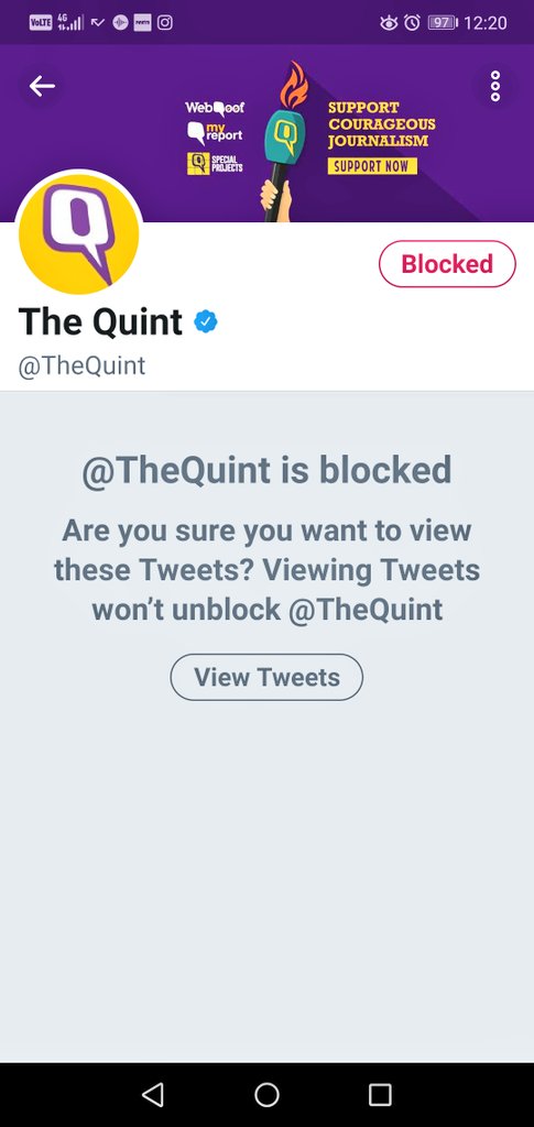 SIDHINDUSTANI's tweet photo. @ankitasood13 @rajamaka @dhaval8456 @desimojito @QuintNeon @TheQuint @iPurohitHarshal @nikhildadhich @chintanvedant @bhav2406 @iKapoorSid @NagpurKaRajini @neelang_dave @SureshNakhua @savitha_rao @mehtadivya_10 @ihiteshbansal @iashutosh23 @InvincibleBabu @modivanibharat @AnantGJ @TheShaktiRoopa @ibhagwa_n @PritishThakare @Punitspeaks @IPraveenDixit @iGyanendraGiri @Manesha76 @SengarAjay505 @puneetsharma8 @MrsGandhi @iAbhiAcharya @Akshaysinghel @AshishMerkhed @iDeepakArora @subh23k @drjayantvishe @amitstar27 @CantstopulovinM @IKaransharma27 Done @desimojito 
#MassBlockQuint 
I am tagging my friends and asking them to #MassBlockQuint 

@DhartiMajithiya
@JalpaMalBJP 
@bhavsarhardiik 
@kajal_jaihind 
@ArunbajpaiRajan 
@RAHUL9262514 
@ParasKGhelani 
@SJKANCHVA 
@the_kv96 https://t.co/BlPzumfi9c
