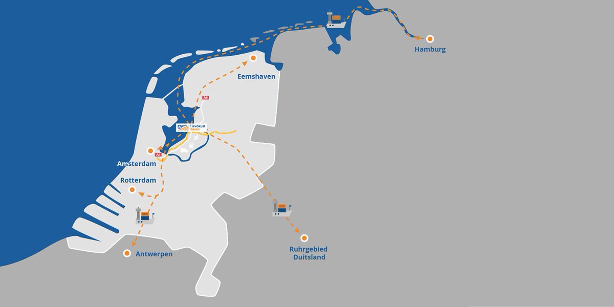 FlevokustHaven's tweet photo. Uit #onderzoek blijkt dat de regio Rotterdam-Rijnmond het meest krachtige, veelzijdige logistieke #ecosysteem van Nederland kent. Vanaf #FlevokustHaven is de #zeehaven Rotterdam goed bereikbaar. #vestigen #bereikbaarheid https://t.co/RvZWBwlV1O https://t.co/zMVhLShpI1