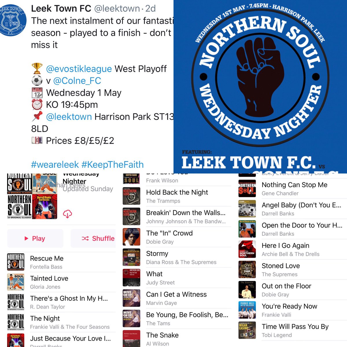 “Getting Mighty Crowded” for the Northern Soul Wednesday Nighter at <a href="/leektown/">Leek Town FC ⚽️</a> vs <a href="/Colne_FC/">Colne F.C.</a> 

Get there early and pack the park