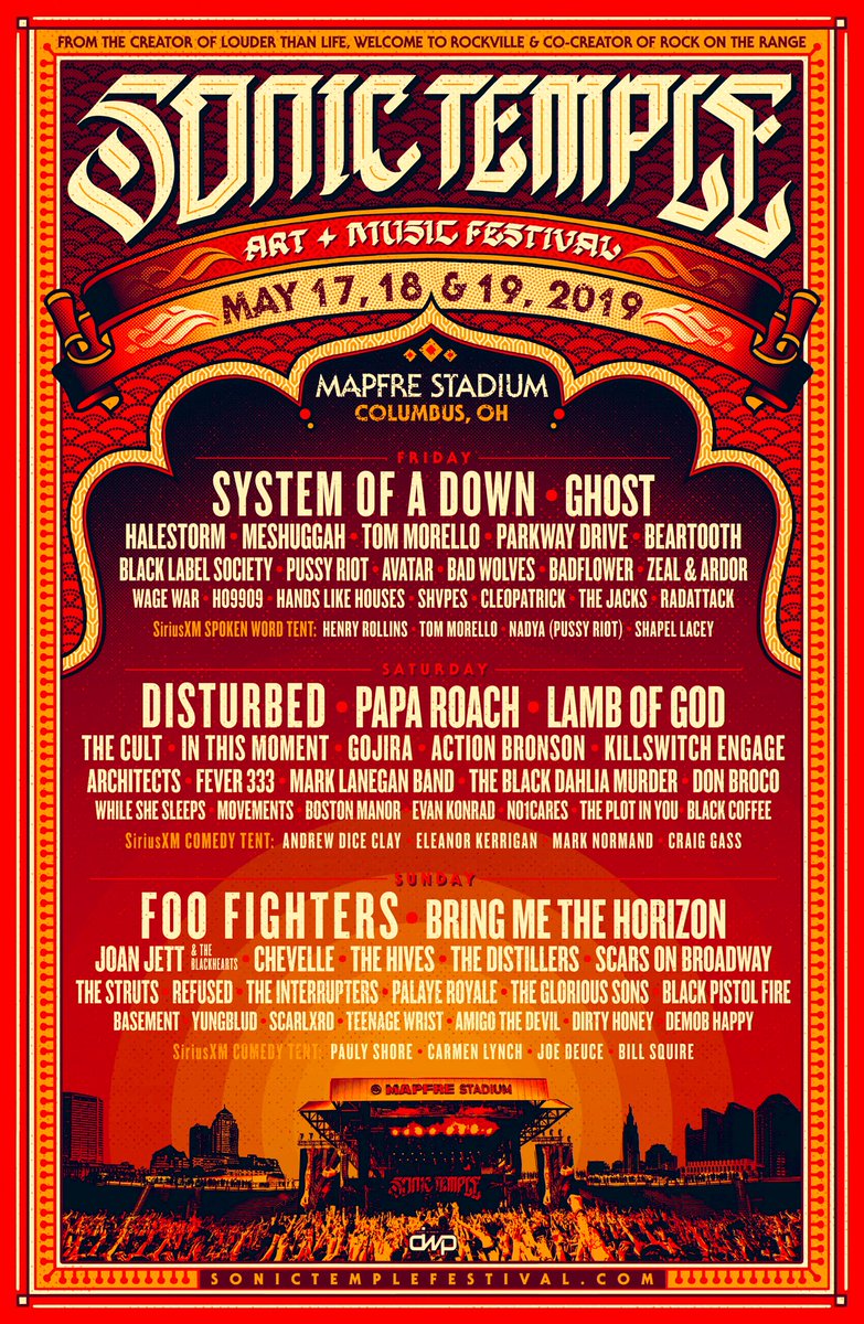 ClashJeermen's tweet photo. So close to @SonicTempleFest
๐ฌ๐ฌ๐ฌ
Canโt hardly wait. Got my tickets/wristbands yesterday!! ๐๐ค๐ค
#thatVIPLife
#ThreeDaysOfBliss
@systemofadown
@foofighters
@OfficialITM
@paparoach
@Disturbed
@thebandGHOST
@lambofgod
@joanjett
@bmthofficial
@Halestorm
@BEARTOOTHband
@badwolves https://t.co/IT4a6MRhrC