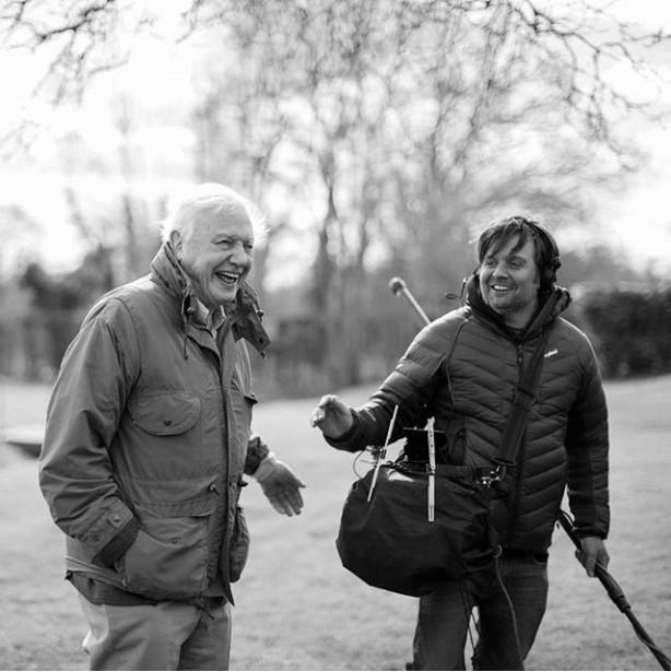 LinklineCrew's tweet photo. How could we not? #DavidAttenborough #legend with #samstaples #soundrecordist @LinklineCrew #crewlife #setlife https://t.co/Cw1vR4oseE