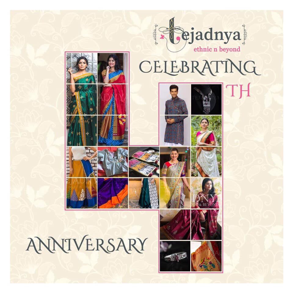 tejadnya's tweet photo. Tejadnya is all about Ethnic and Beyond. 
Today we are celebrating our 4th Anniversary and we’re proud of it.

Thanks Each and Everyone for your love and support to Tejadnya ❤️

#TejadnyaTurns4 #Tejadnya https://t.co/zo7Uz1BZVm