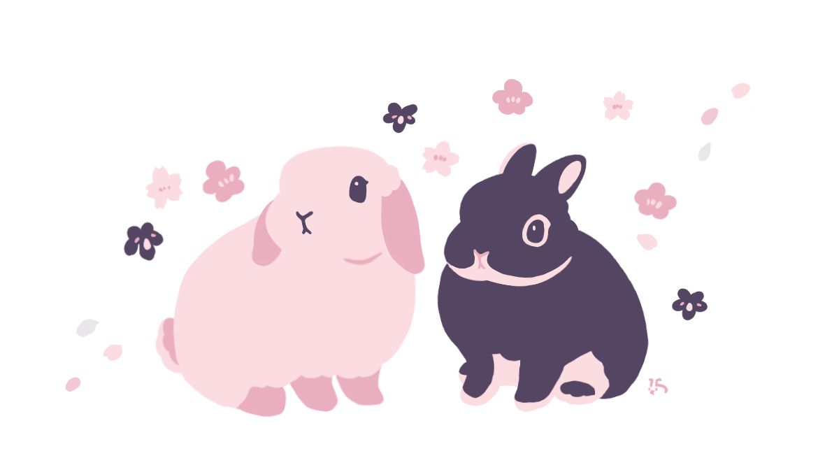 「流行りの花色なうさぎさんの絵 」|大賀一五🐰のイラスト