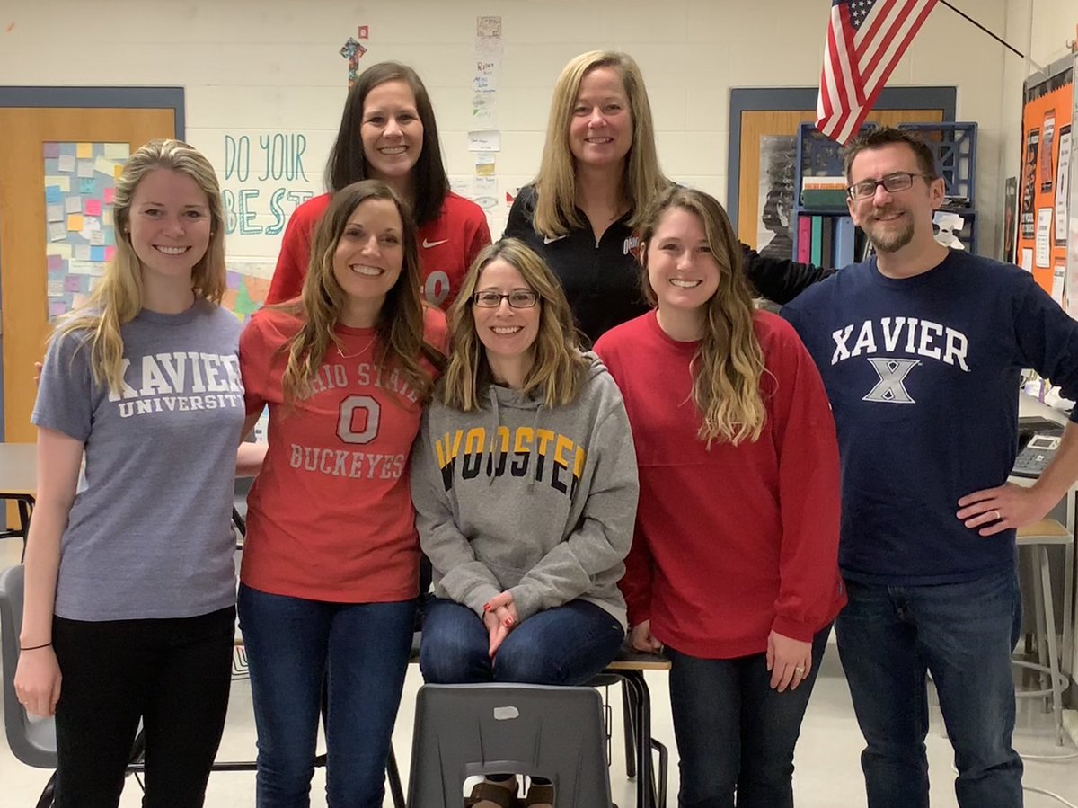 MrsKrohnLHS's tweet photo. We all wore our college gear for #DecisionDay to support the 2019 Seniors ♥️ #TheOhioStateUniversity #GoBucks #OH #IO https://t.co/SMAS3VCgkM