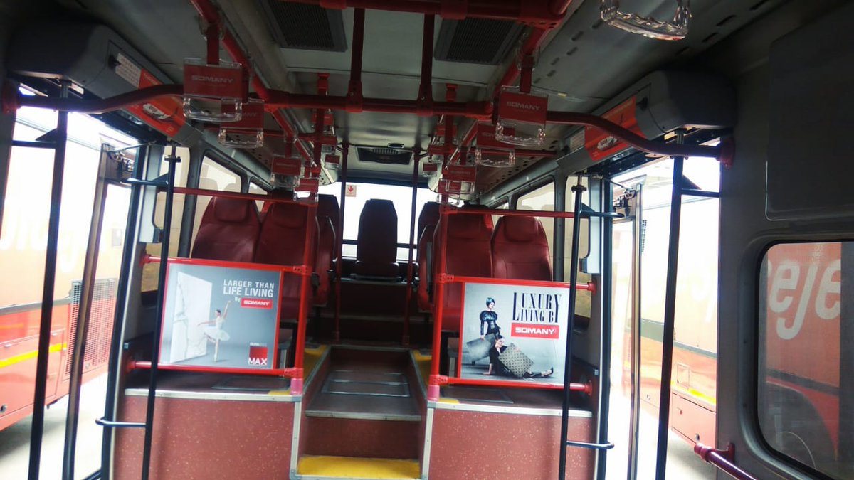 Atin_OOH's tweet photo. Somany's Luxury Tiles & Bathware Ads across @flyspicejet Tarmac Coaches Absolute exclusivity between Airport Terminal & Aircrafts The Ads are placed on the Handgrabs and on the Side Ground Panels #HighRecall #AirportAdvertising #AirlineAdvertising @SomanyCeramic https://t.co/9Pc0MDNKmV