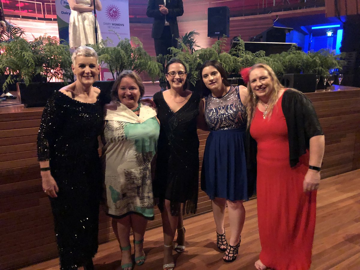 PStorey's tweet photo. No surprises here! #DWN19 @dairy_women dancing the night away at #ChristchurchTownHall after the announcement of another deserving #DWOTY for 2019. Congratulations to Trish Rankin @Chalkcheese77 💐💐🍾🍾 https://t.co/H2gB3jQizm