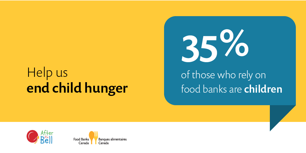 foodbankscanada's tweet photo. #HungerFact: 35% of those who rely on food banks are children. And many of those children go without the food they need during the summer months, when in-school food programs end. Help us change that with #AfterTheBell. Join us to #EndChildHunger https://t.co/B5cplC1FfA https://t.co/2zXFKvoi0G