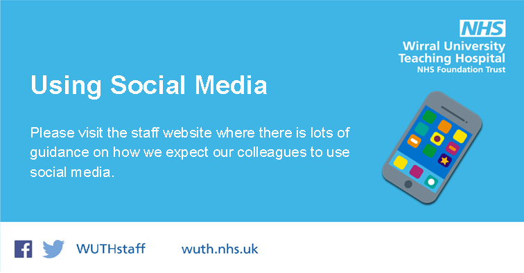Communicating on social media is an excellent way of engaging with people but please be mindful that we all have a responsibility as NHS employees to use it in the right way.

Please visit the staff website where there is lots of guidance on how to use social media.