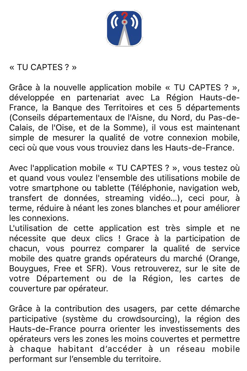 LaurentVitoux's tweet photo. Avec l’application de crowdsourcing « TU CAPTES », la région @hautsdefrance a donné la possibilité aux habitants de tester la qualité de service des réseaux mobiles... 
Dans le 59 et le 62, les résultats sont éloquents pour @OrangeHDF ! #MeilleurRéseau #PasEtonnant https://t.co/oRLf12FXDS
