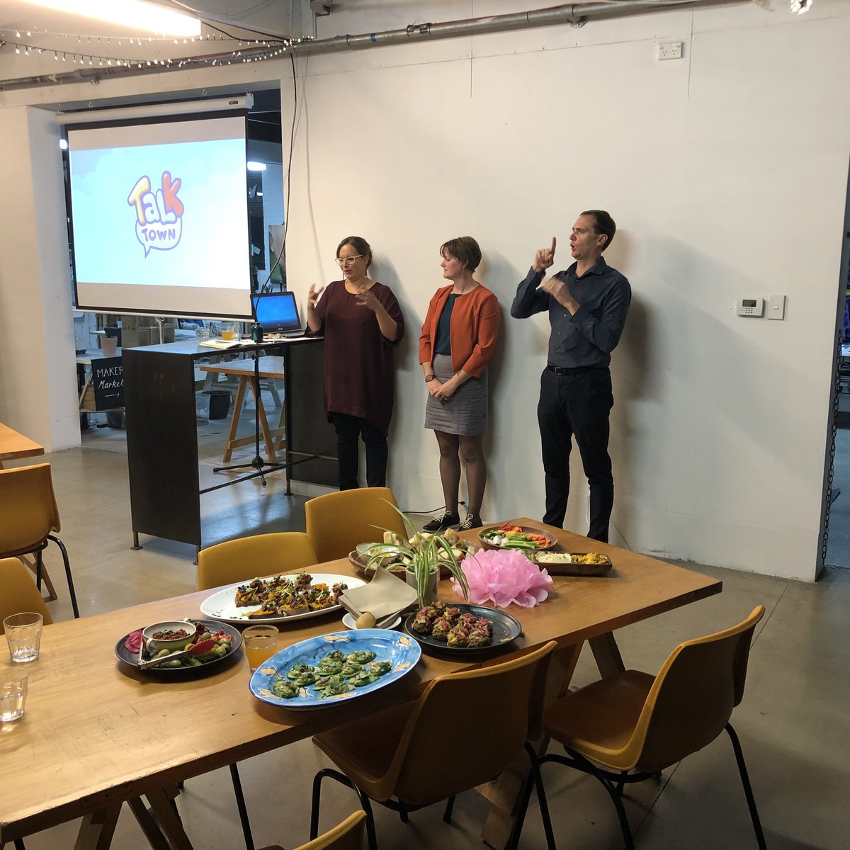 At the <a href="/TalkTownGame/">Talk Town</a> #launch tonight <a href="/_XCHC/">XCHC</a> - check what they do out (social enterprise online game for deaf children), what a great #socialenterprise and listen to Zoe on <a href="/seeds_podcast/">Seeds Podcast</a> for her life story ...

<a href="/akinafoundation/">Ākina Foundation</a> <a href="/louaitken/">Lou Aitken</a> #socentnz <a href="/nzstevenmoe/">Steven Moe</a>