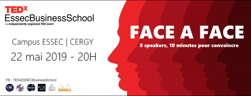 Le <a href="/TEDxESSEC/">TEDxESSEC</a> revient le 22 mai prochain sur le thème du "Face à face". 1 soirée, 8 speakers d'exception, n'attendez plus pour prendre votre place : collecte.io/tedxessec-2019…

Plus d'informations sur l'évènement : facebook.com/events/3354016…