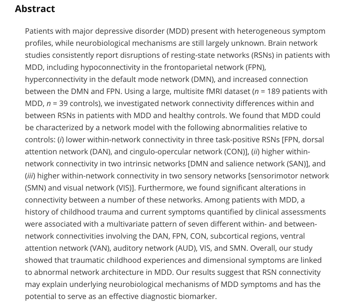 Eiko Fried on Twitter: "New PNAS paper claims they identified "effective  diagnostic biomarker" for depression after comparing—wait for it—depressed  vs controls. One more time: a "marker for X" is defined as being *