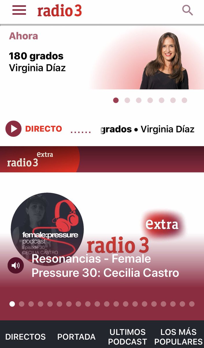 Maravillosa la portada de hoy <a href="/VirginiaDiazR3/">Virginia Díaz</a> ... me encanta que <a href="/PigmyLand/">Vicente Maciá</a> suene al inicio de #180Grados #EresLoQueEscuchas