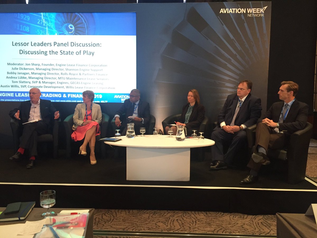 pjparant's tweet photo. #ELTF19 Lessor Leaders panel discussion: State if the Play chaired by my friend Jon Sharp @ELFC_com . Heavy players on stage! You are missing something if you are not here with us today! @AvWeekEvents @AvWeekAlex https://t.co/6qeXZwnLNF