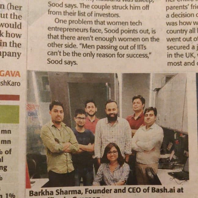 letsbashit's tweet photo. Happy to share that we have been featured in the economic times as part of the women tech founders series. Hope to break more glass ceilings along the way!

#letsbashit #womenintech #hr #hrtech #ai #economictimes #ml #startup https://t.co/hDT0IosTOf