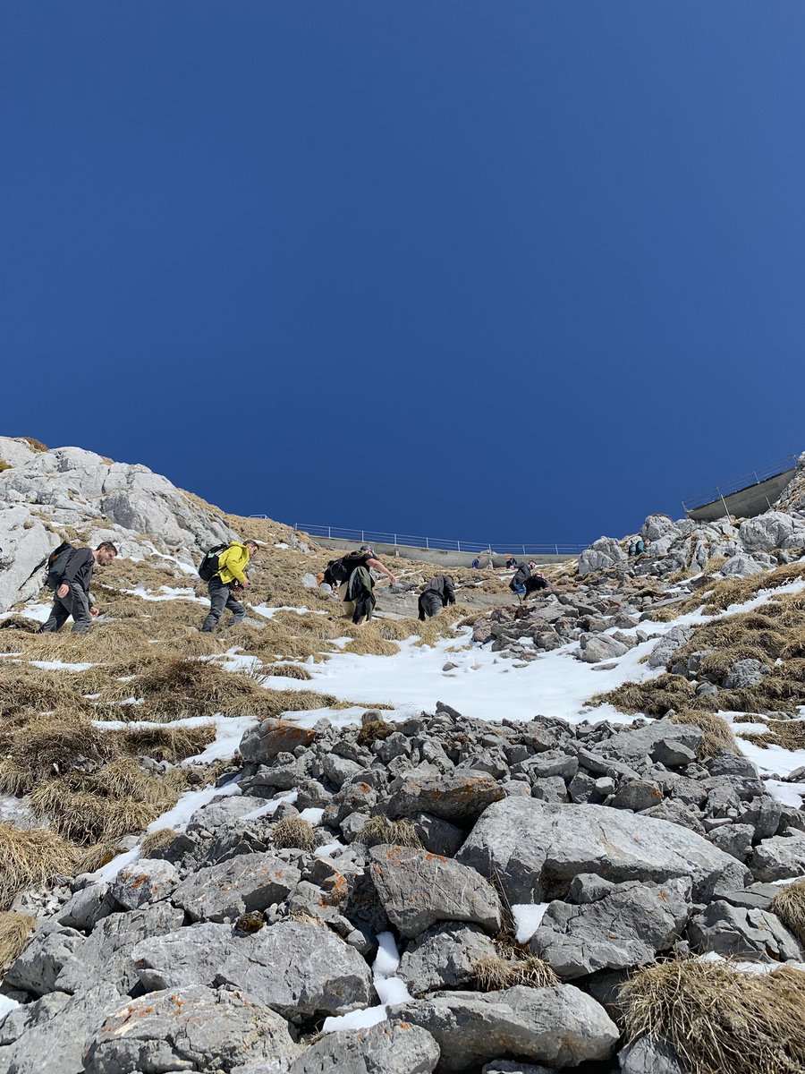 On our way up. There is still some snow here #uphillconf