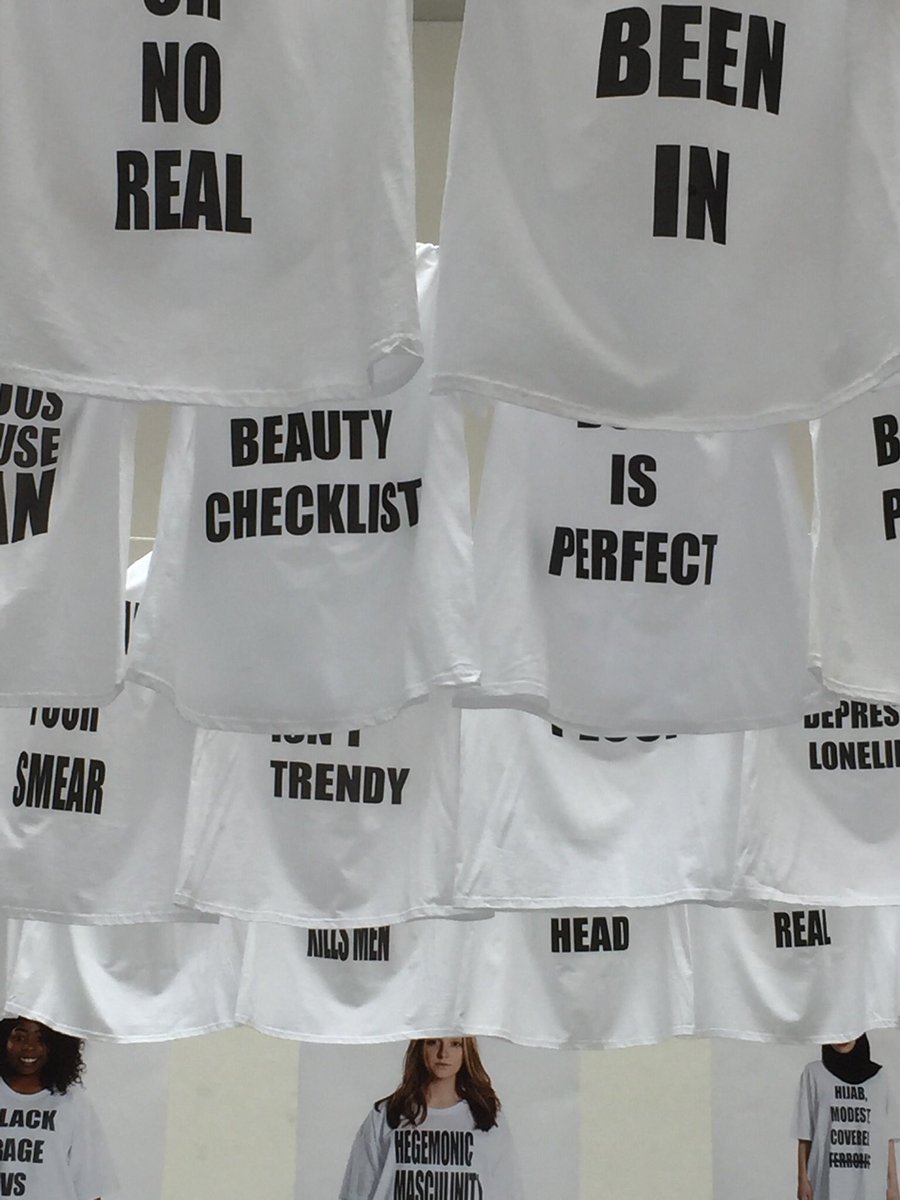TCallagher's tweet photo. This year’s fab #fashionactivism exhibition in #PR1Gallery @UCLan is now up! Open weekdays until 7 May - all welcome. #hajib #modesty #smear #smearcampaign #sadness #fashion #activism https://t.co/qbC7OxPas0