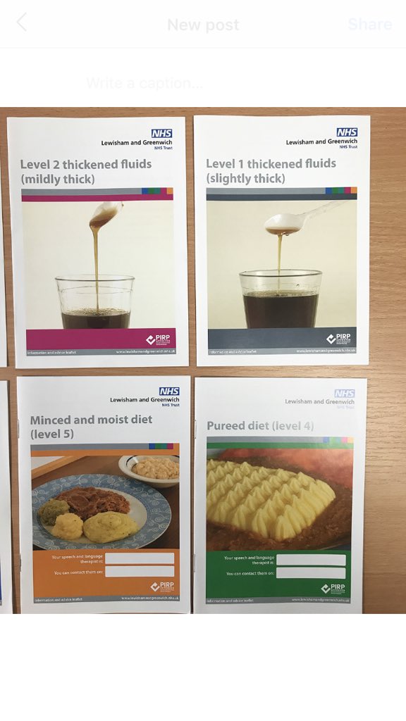 Our new patient information leaflets arrived yesterday! They’ve been revamped in line with the launch of the IDDSI diet descriptors in April and are now ready to be used across the different community and acute teams. ✨ #IDDSI #Dysphagia