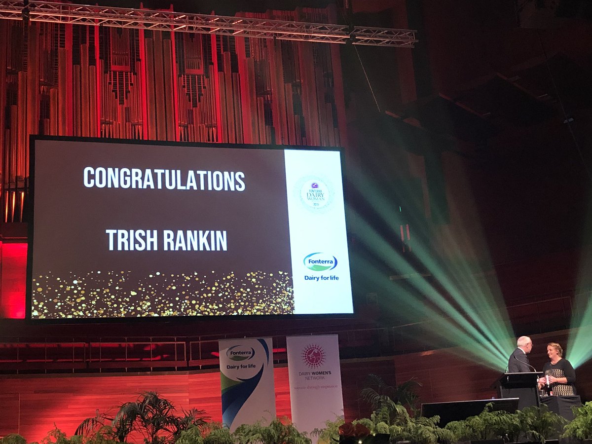 Natalie32092809's tweet photo. Yahoo!!! Trish Rankin the Dairy Woman of the Year 2019! Keeping taranaki proud #DWN19 @Fonterra https://t.co/uWrXczTRpx