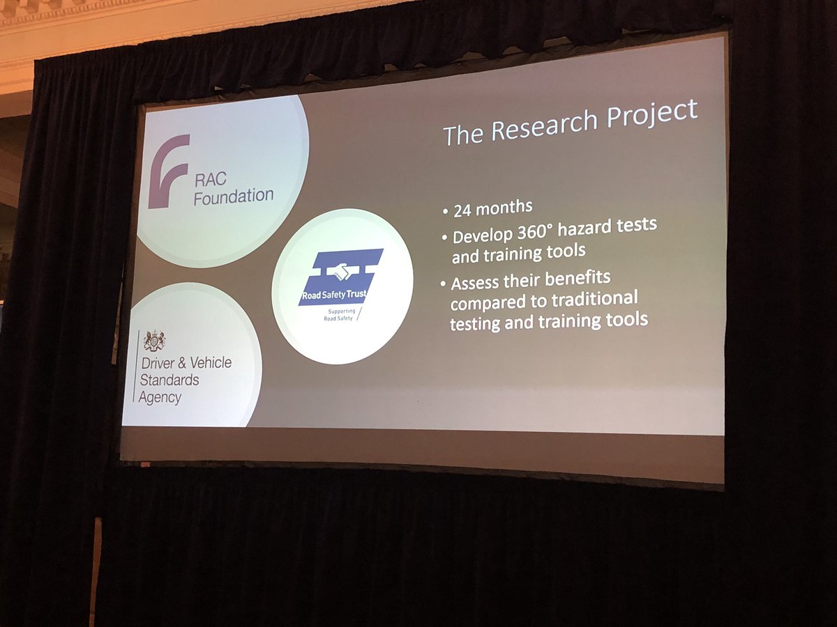 elizabethcbox's tweet photo. Early findings from @racfoundation @DVSAgovuk @RoadSafetyTruUK funded study on hazard prediction in VR study presented by @CrundallProf @ntuTRIP with a focus on sickness effects #YDF2019 #RoadSafety https://t.co/XQOcZWjDnr