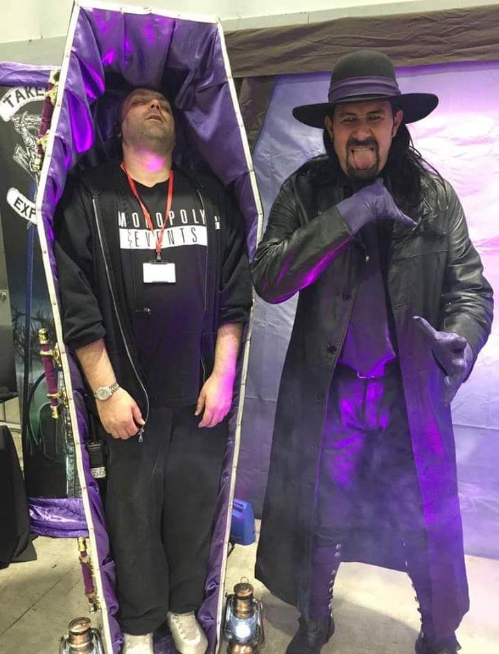 ftlowrestling's tweet photo. Our event organiser Andy just knew this event would send him to an early grave 🤣 
@UkTaker 

#WWE #WWERaw #wwesmackdown #Wrestling #Undertaker #RIP #England #liverpool #Europe #InsideTheRopes #FTLOW #FTLOWrestling https://t.co/yKOJrhFdf2
