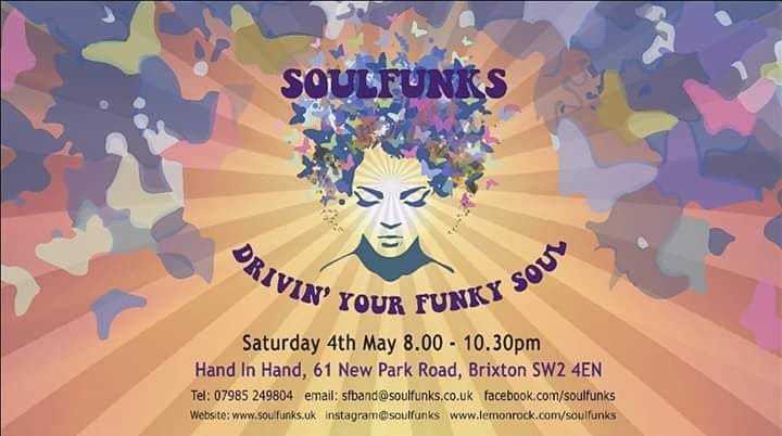 Saturday - Three singers, a driving rhythm and horn section and an inspired selection of sixties soul and seventies funk equals SOUL POWER !! We've got the Soulfunks in from 8 - 10.30pm. Get on down!

Love

The Hand

#sw2 #brixton #brixtonhill #openmic  #soulfunks #music