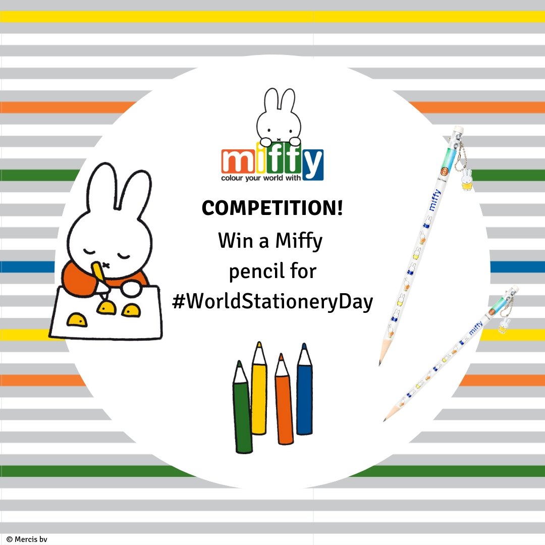 Draw a pretty picture this #WorldStationeryDay with an adorable Miffy pencil!

We've got six to #giveaway, so just RT this post & FOLLOW us for the chance to #win a #prize! #competition

T&Cs: facebook.com/notes/miffy/st…