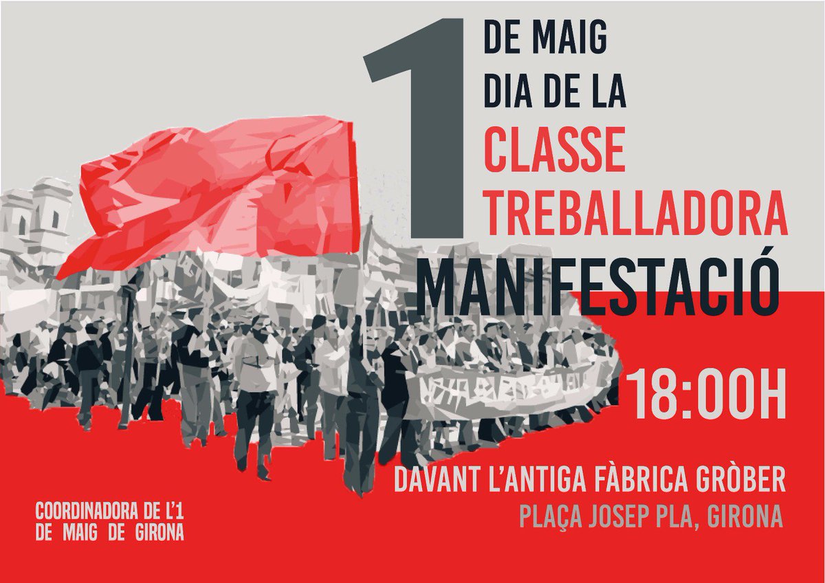 COS_Girona's tweet photo. Avui us esperem a totes a #Girona per defensar els nostre drets!
#SomClasseTreballadora https://t.co/9jgsJOCQW7