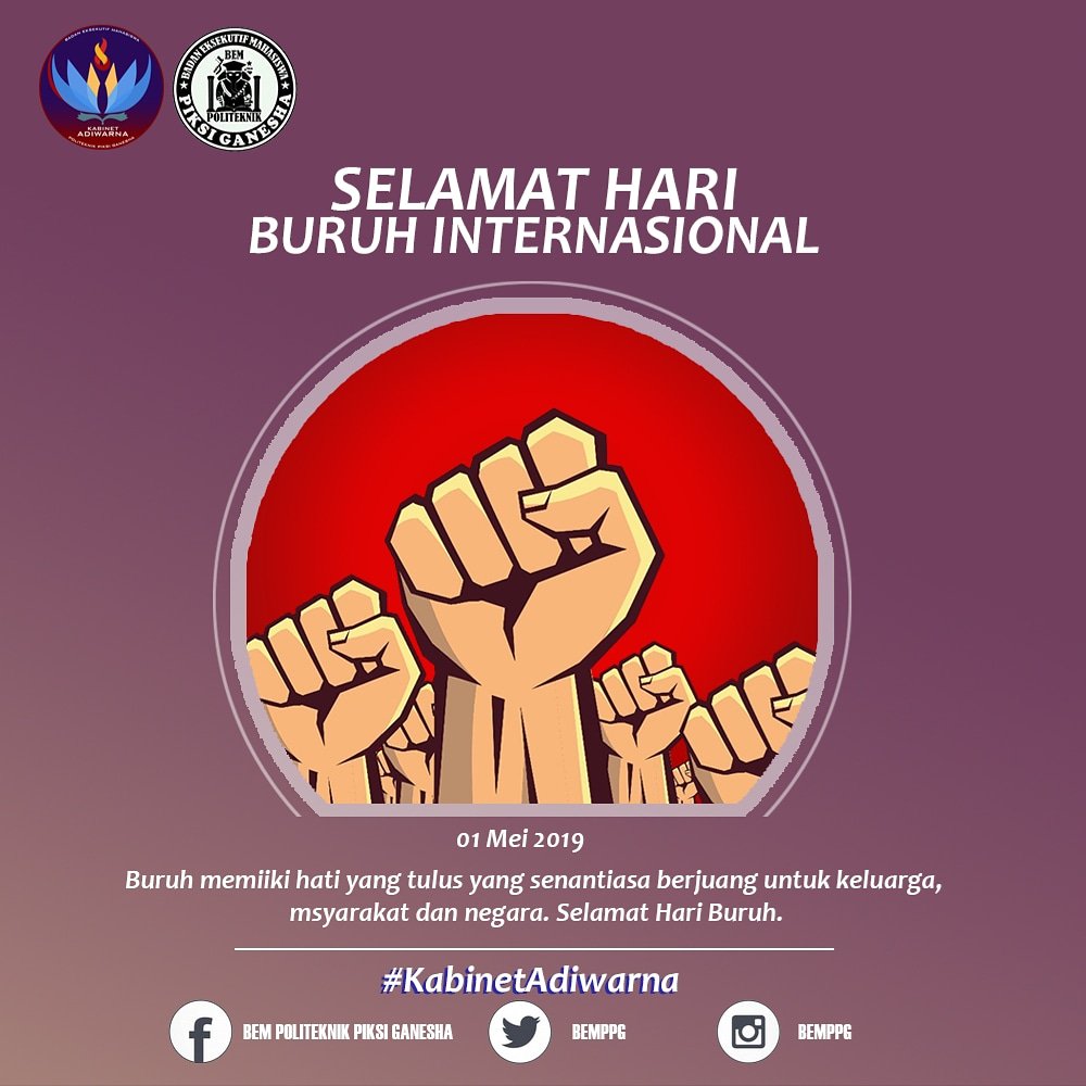Selamat hari huruh sedunia 01 mei 2019