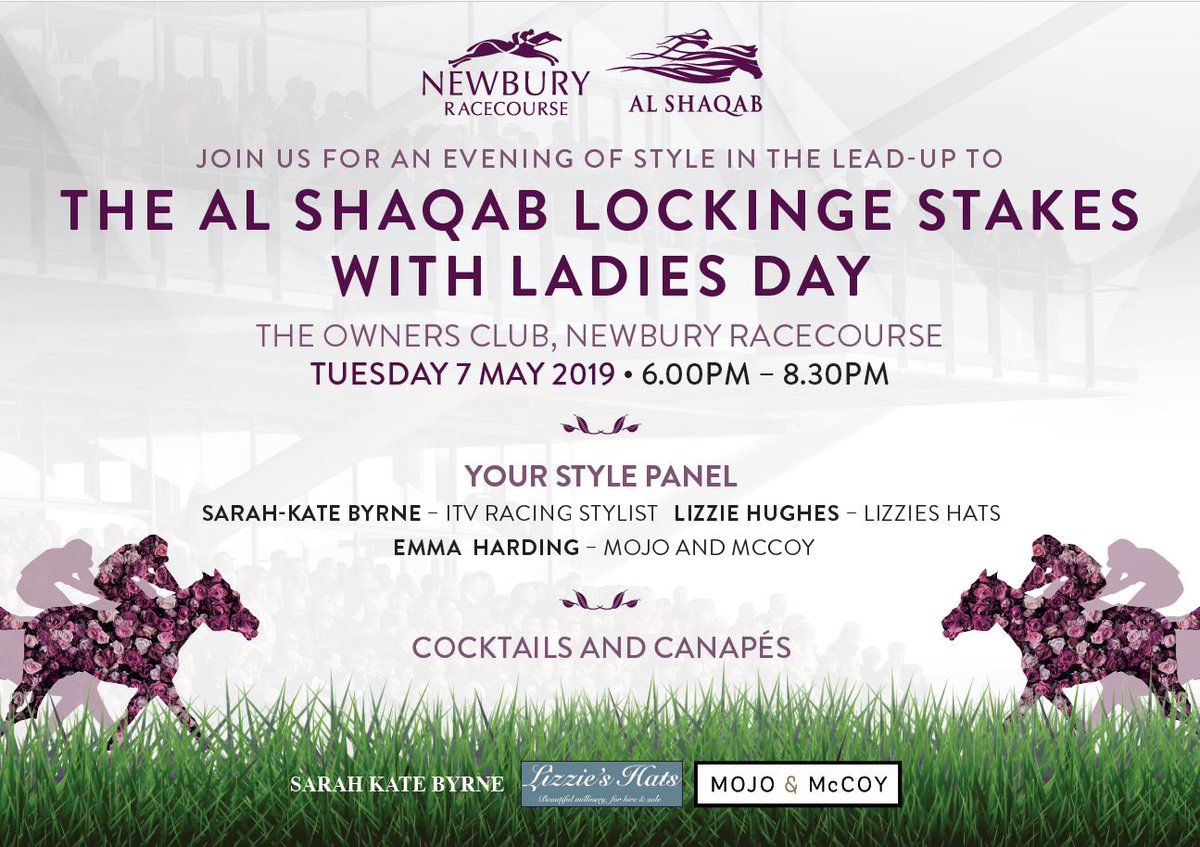 Get the lowdown on what to wear for the <a href="/AlShaqab/">Al Shaqab</a> Lockinge with Ladies Day and join us for an exclusive evening of style with our glamorous style panel: <a href="/SarahKateByrne/">Sarah Kate Byrne</a> <a href="/Lizziehughes4/">Lizzie's Hats</a> and <a href="/mojoandmccoy/">Mojo & McCoy Limited</a> 👗👒🎩💅

Limited places are available for free➡️ bit.ly/2GSsuXN