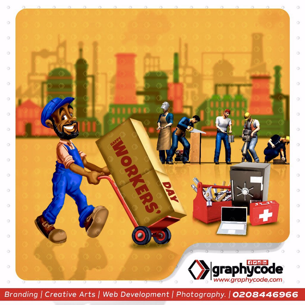 LjacksonJlo's tweet photo. #happy #workersday to all workers across the globe. May God bless you
#graphycode
#Branding
#CreativeArts #Webdesign #photography #socialmediamarketing
Email: info@graphycode.com,
https://t.co/JZhcCPbqOt #ghanaπ¬π #art #billboard #illustration #quotes #WorkersDay https://t.co/UiNV2qqxqn